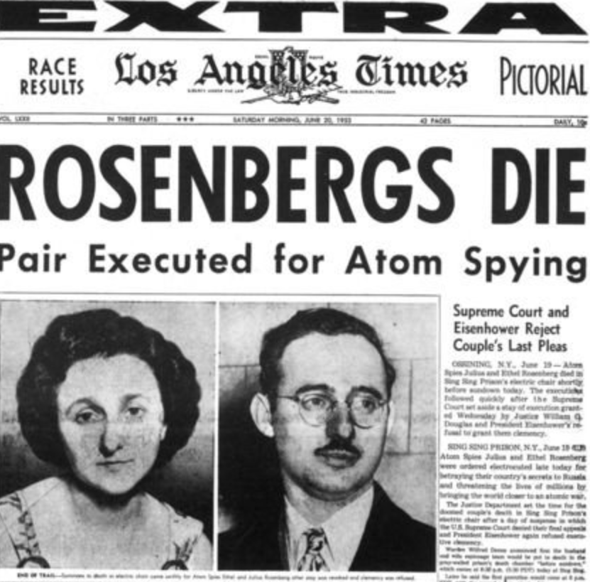 Image result for the rosenbergs executed